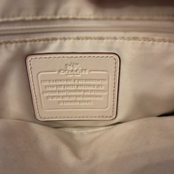 Coach CORA Dome Debossed Leather Mini Off white Bag - Picture 6 of 9